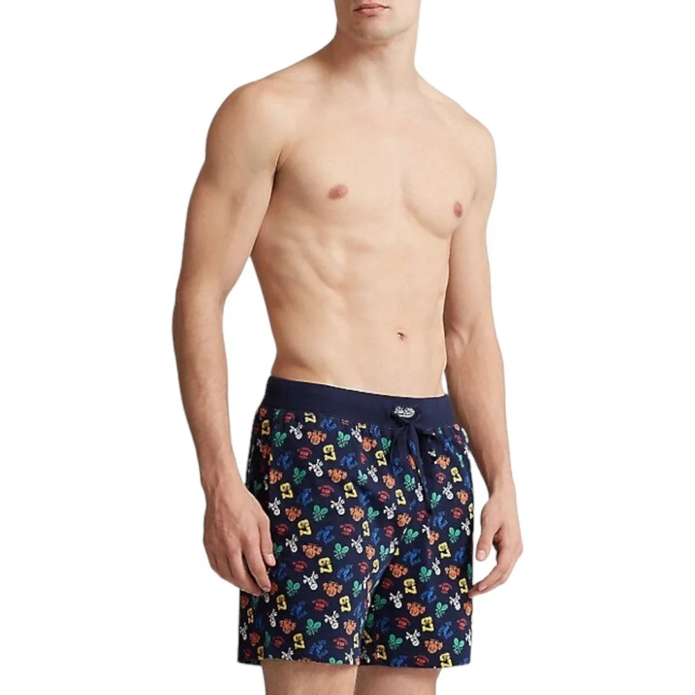 Polo Ralph Lauren All‎ Over Athletic Print Knit Sleep Shorts Men's Size Medium